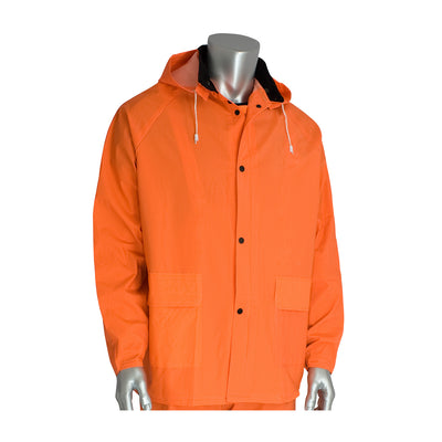 Base35 Rainwear Premium Hi-Vis Three-Piece Rainsuit - 0.35mm - Orange - 1/EA - 201-360