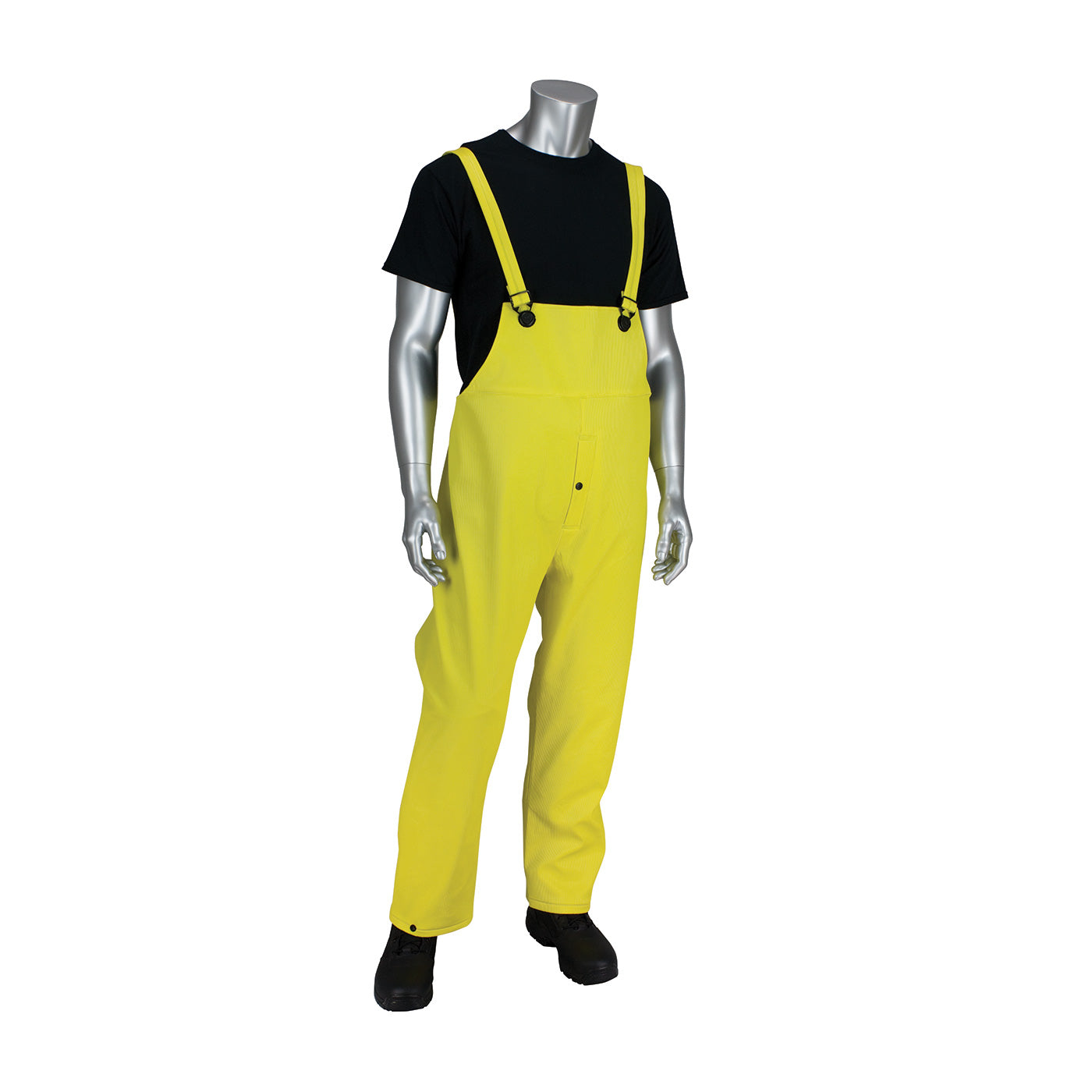 Flex Rainwear Ribbed PVC Bib Overalls - 0.65 mm - Yellow - 1/EA - 201-650B