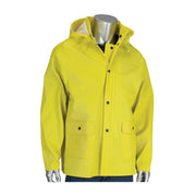 Flex Rainwear Ribbed PVC Jacket w/Hood - 0.65 mm - Yellow - 1/EA - 201-650J