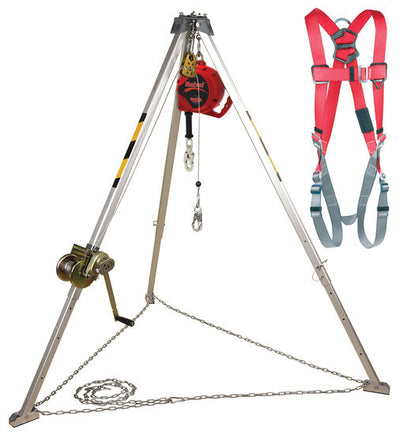 3M Protecta Confined Space System w/ Aluminum Tripod Winch/SRL/Harness - AA805AG