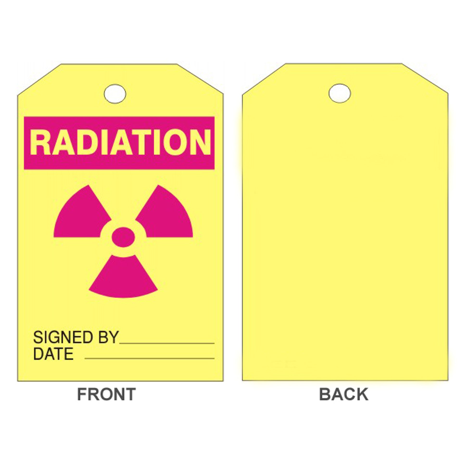 RADIATION PICTO TAG - RADIATION PICTO TAG, 6.125X3, Rigid Vinyl