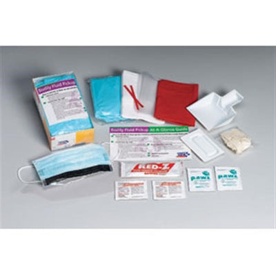 16-Piece Bodily Fluid Clean-Up Kit, Disposable Tray - 214P