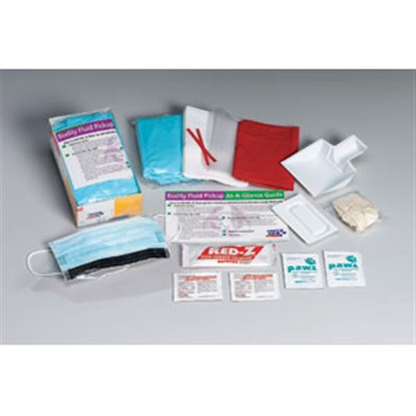 16-Piece Bodily Fluid Clean-Up Kit, Disposable Tray - 214P