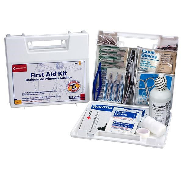 25-Person, 107-Piece Bulk First Aid Kit w/ Dividers (Plastic) - 223UFAO
