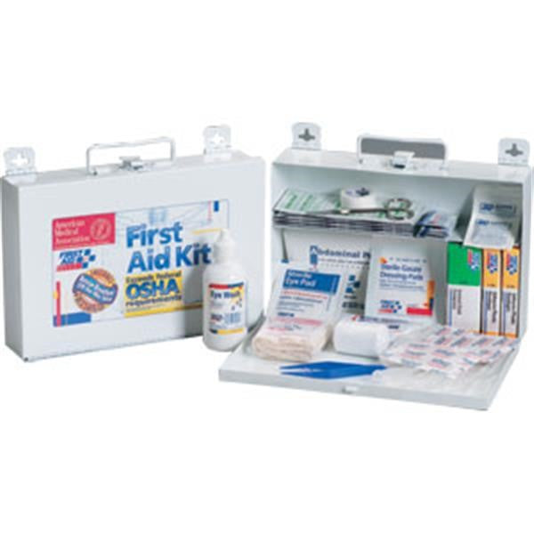 25-Person, 110-Piece Bulk First Aid Kit w/ CPR Shield (Metal) - 224F