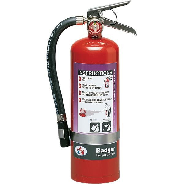 Badger Extra 5 lb Purple K Fire Extinguisher w/ Wall Hook - 3488