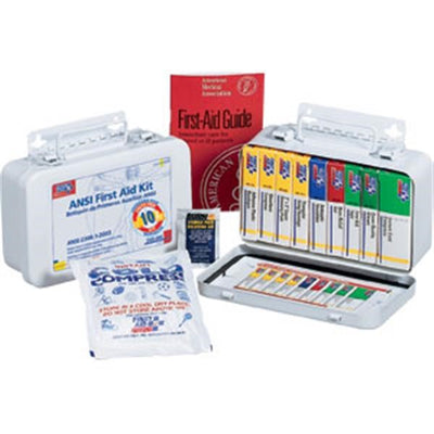 10-Unit, 64-Piece Unitized First Aid Kit w/ Gasket, Metal - 240AN