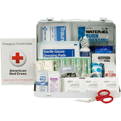 25-Person ANSI A Weatherproof First Aid Kit, Metal, 1/Each - 90560