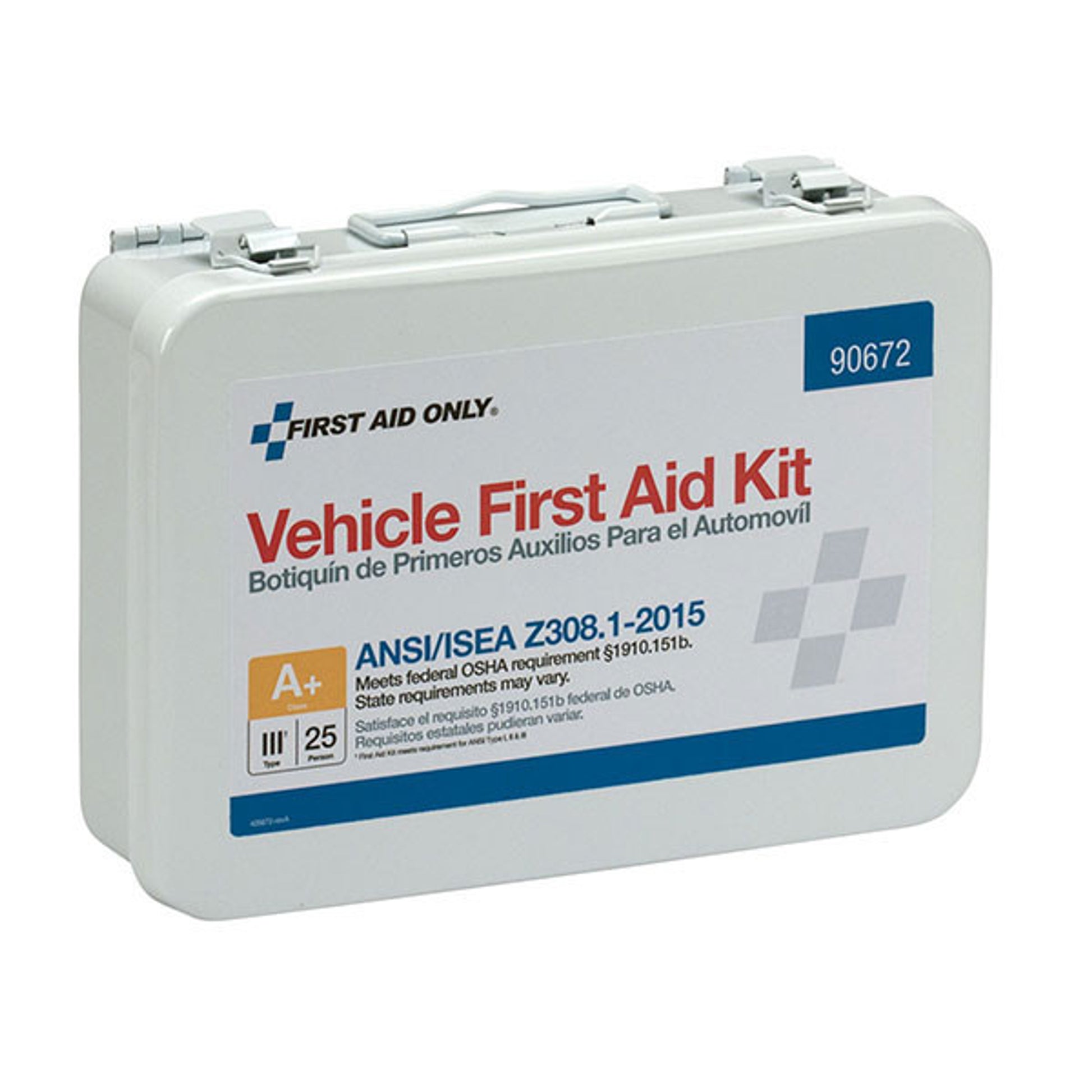 25-Person, 116-Pc ANSI A+ Weatherproof Vehicle First Aid Kit, Metal - 90672