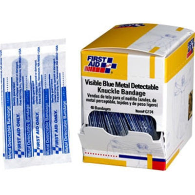 Metal Detectable Light Woven Knuckle Bandages, 1 1/2" x 3", 40/Box - G174