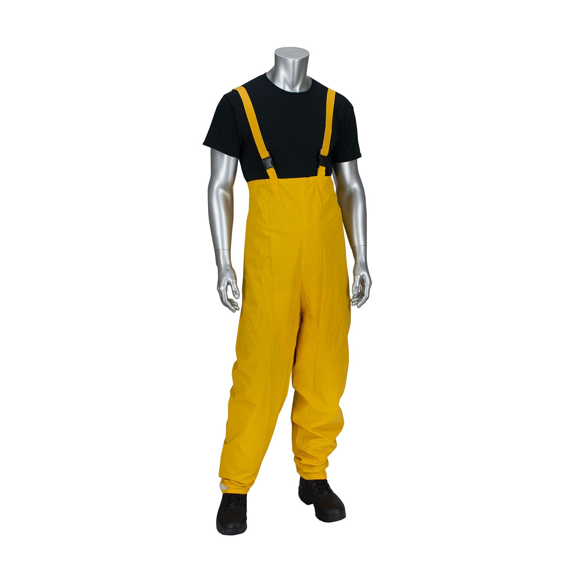 HydroFR Rainwear PVC Jacket w/Hood & Bib Overalls - 0.35 mm - Yellow - 1/EA - 205-375FR