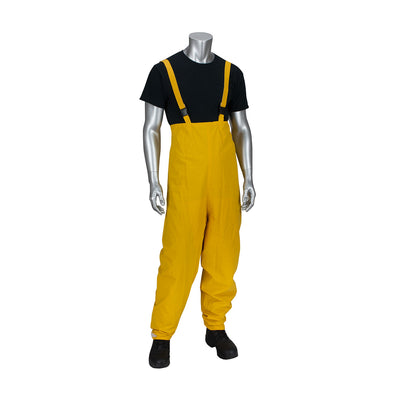 HydroFR Rainwear PVC Jacket w/Hood & Bib Overalls - 0.35 mm - Yellow - 1/EA - 205-375FR