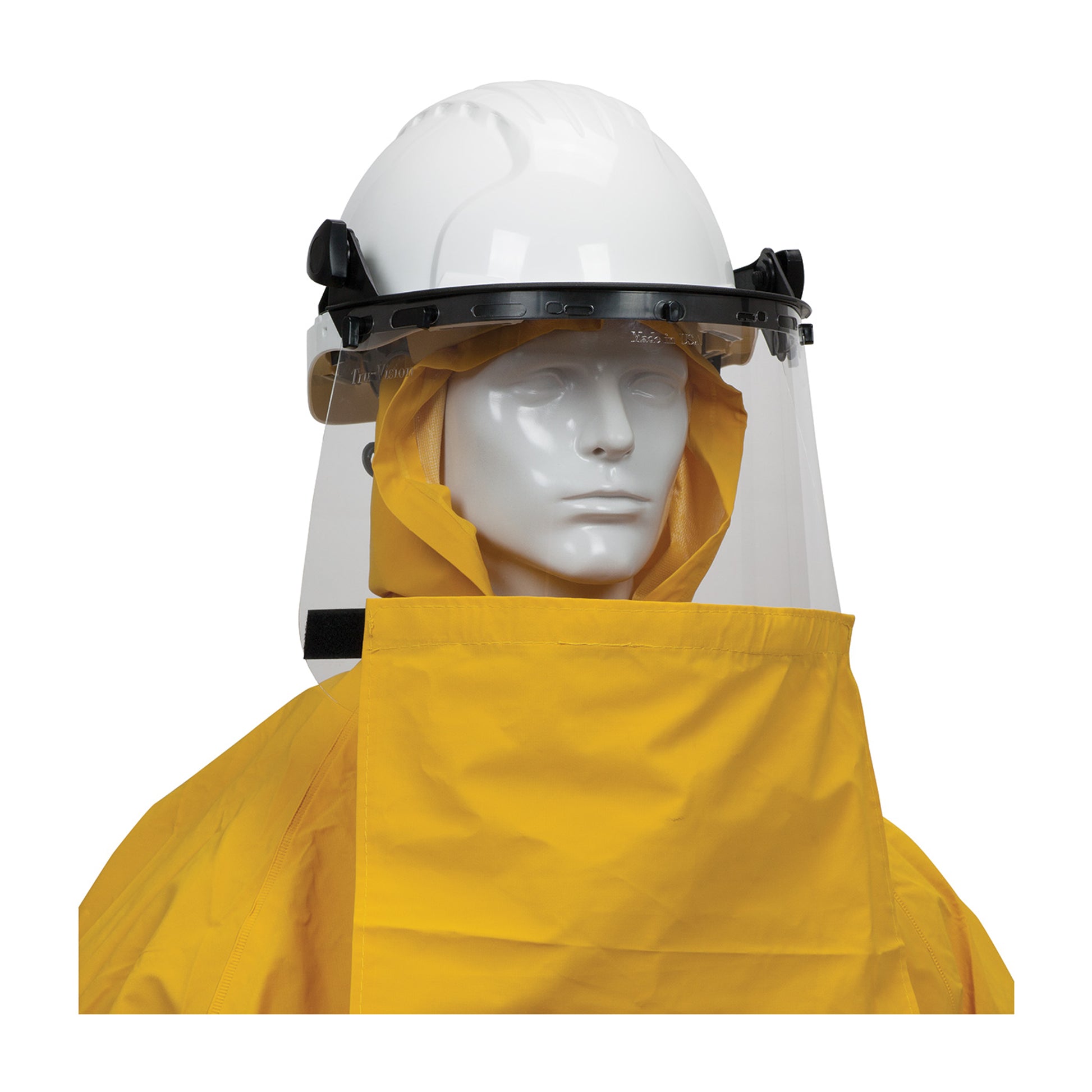 HydroFR Rainwear PVC Jacket w/Hood & Bib Overalls - 0.35 mm - Yellow - 1/EA - 205-375FR