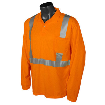 Radians Class 2 Long Sleeve High Visibility Safety Polo - Orange - ST22-2POS