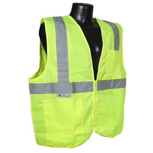 Radians Class 2 Vest Green Solid w/ Zipper - SV2ZGS