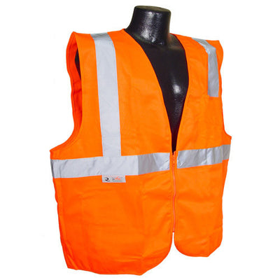 Radians Class 2 Vest Orange Solid w/ Zipper - SV2ZOS