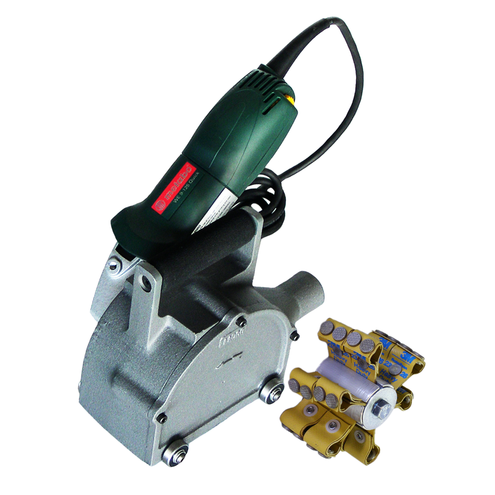 Heavy Duty 2 1/4 inch Rotopeen Electric Shrouded Power Tool Kit With C Flap Assembly