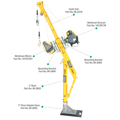 Xtirpa 24" Reach Adapter Base Complete Confined Space Entry System w/ MSA Workman 50' SRL