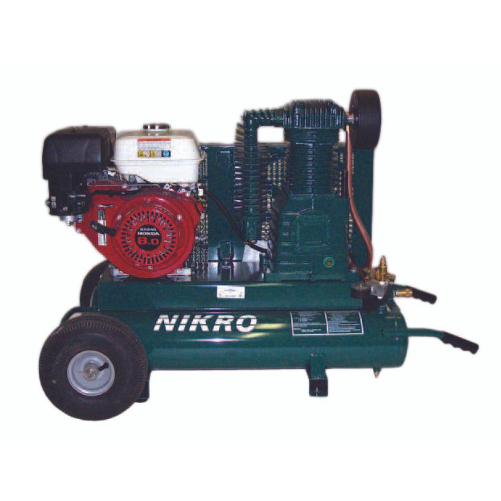 Nikro 9 H.P. Honda 2 Stage 175 PSI Portable Gasoline Compressor - 860544