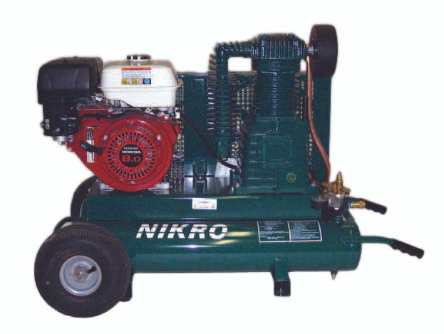 Nikro 9 H.P. Honda 2 Stage 175 PSI Portable Gasoline Compressor - 860544