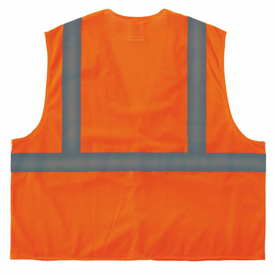 Ergodyne GloWear 8205HL Mesh Hi-Vis Safety Vest - Type R, Class 2, Hook + Loop, No Pockets - Orange