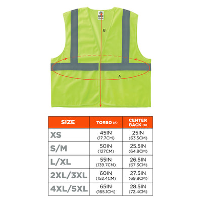 Ergodyne GloWear 8205HL Mesh Hi-Vis Safety Vest - Type R, Class 2, Hook + Loop, No Pockets - Lime