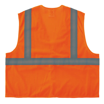 Ergodyne GloWear 8205Z Mesh Hi-Vis Safety Vest - Type R, Class 2 - Zipper, No Pockets - Orange