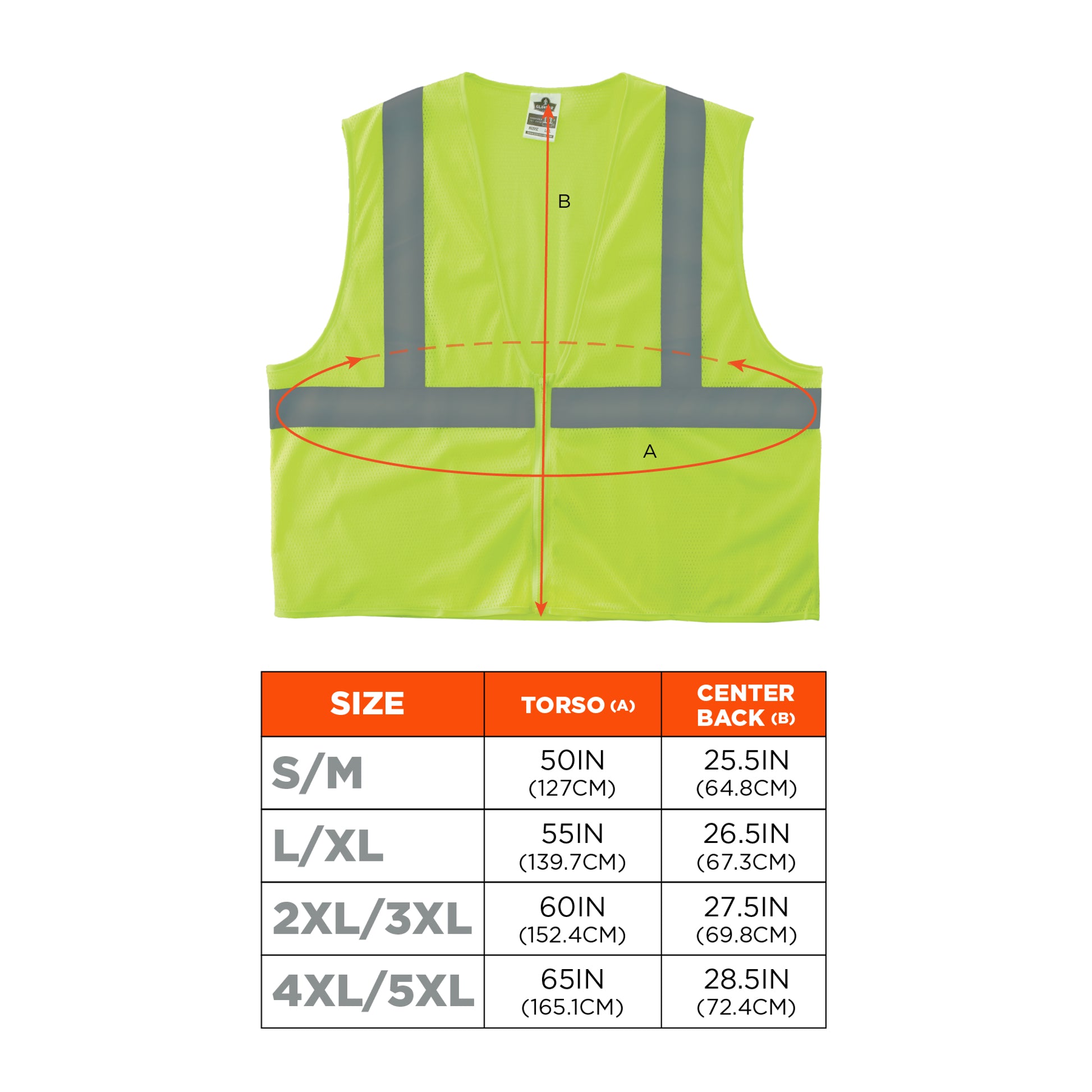 Ergodyne GloWear 8205Z Mesh Hi-Vis Safety Vest - Type R, Class 2 - Zipper, No Pockets - Lime