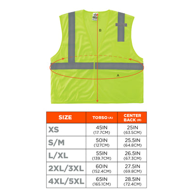 Ergodyne GloWear 8210HL Mesh Hi-Vis Safety Vest - Type R, Class 2, Hook & Loop, Economy - Lime
