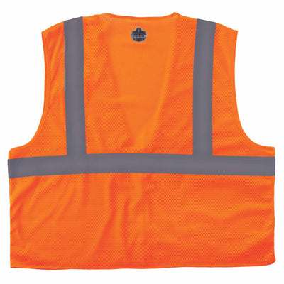 Ergodyne GloWear 8210Z Mesh Hi-Vis Safety Vest - Type R, Class 2, Zipper, Economy - Orange