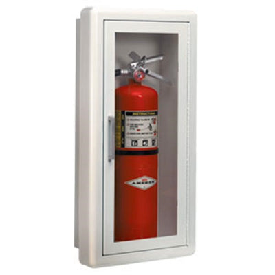 JL Industries Ambassador Series Steel Cabinet w/ Lock, Semi-Recessed (3"), 24"H x 10 1/2"W x 5 1/2"D, White, 1/Each - 1817G10