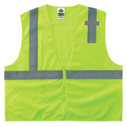 Ergodyne GloWear 8210Z Mesh Hi-Vis Safety Vest - Type R, Class 2, Zipper, Economy - Lime