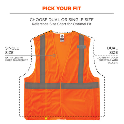 Ergodyne GloWear 8215BA Breakaway Mesh Hi-Vis Safety Vest - Type R, Class 2, Economy - Orange