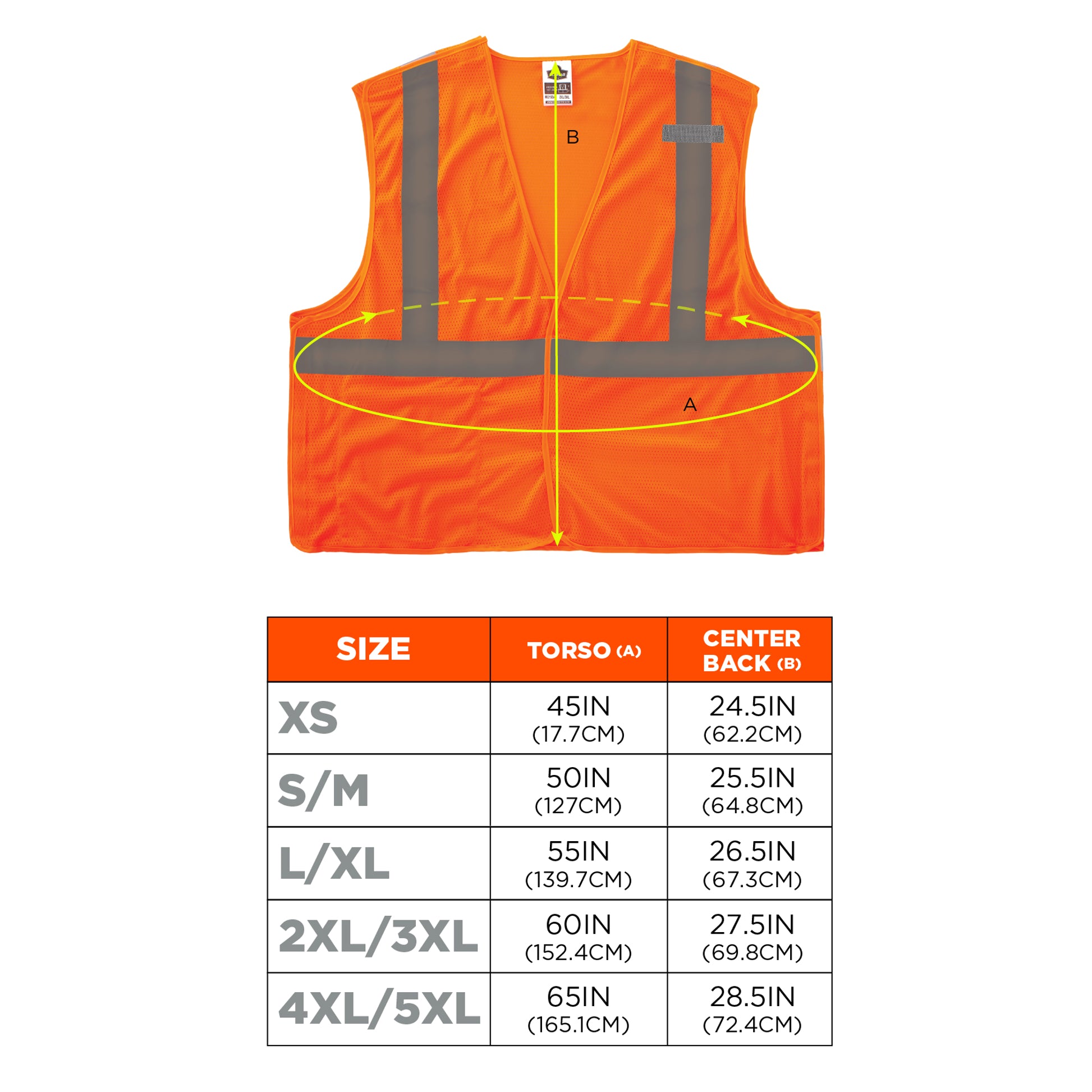 Ergodyne GloWear 8215BA Breakaway Mesh Hi-Vis Safety Vest - Type R, Class 2, Economy - Orange