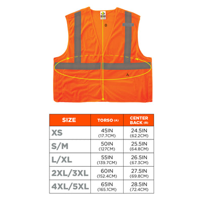 Ergodyne GloWear 8215BA Breakaway Mesh Hi-Vis Safety Vest - Type R, Class 2, Economy - Orange