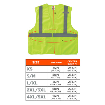 Ergodyne GloWear 8215BA Breakaway Mesh Hi-Vis Safety Vest - Type R, Class 2, Economy - Lime