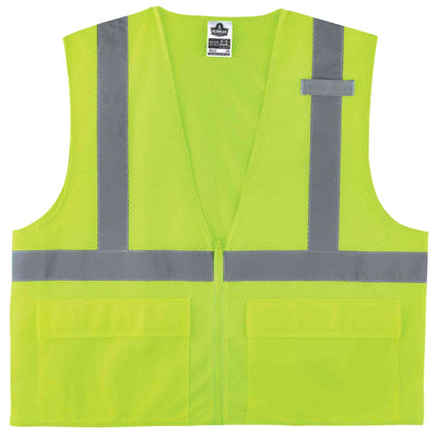 Ergodyne GloWear 8220Z Mesh Hi-Vis Safety Vest - Type, R Class 2, Zipper, Standard - Lime