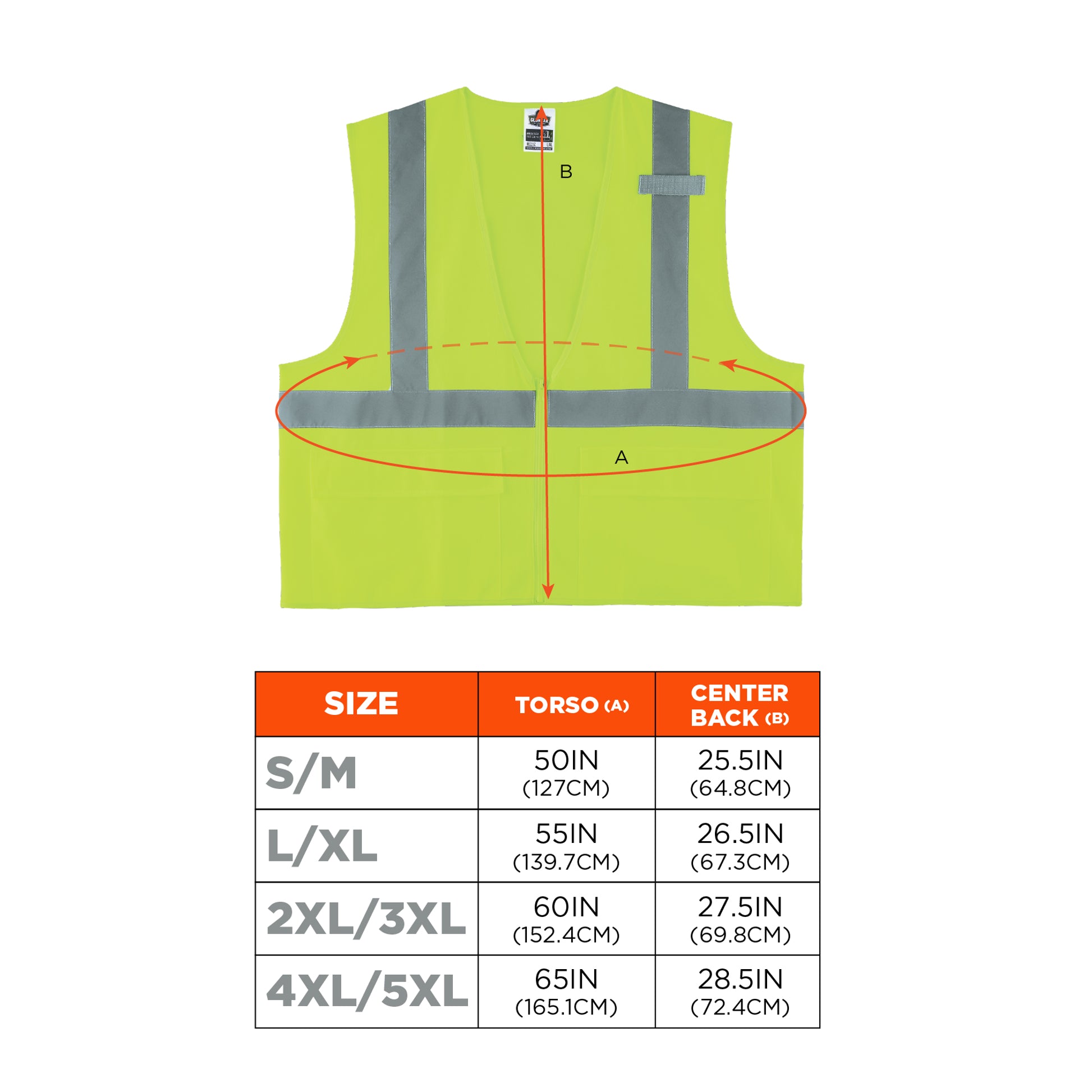 Ergodyne GloWear 8225Z Solid Hi-Vis Safety Vest - Type R, Class 2, Standard, Zipper - Lime