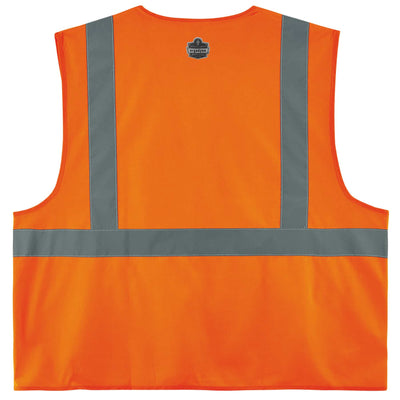 Ergodyne GloWear 8225HL Solid Hi-Vis Safety Vest - Type R, Class 2, Standard, Hook & Loop - Orange