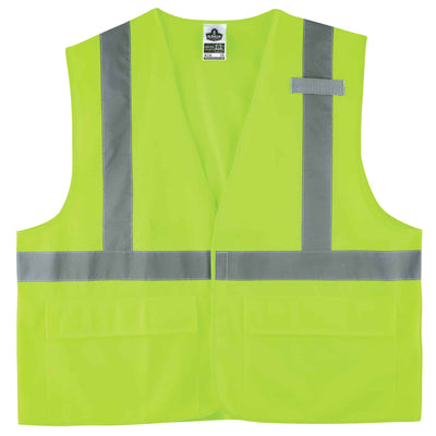 Ergodyne GloWear 8225HL Solid Hi-Vis Safety Vest - Type R, Class 2, Standard, Hook & Loop - Lime