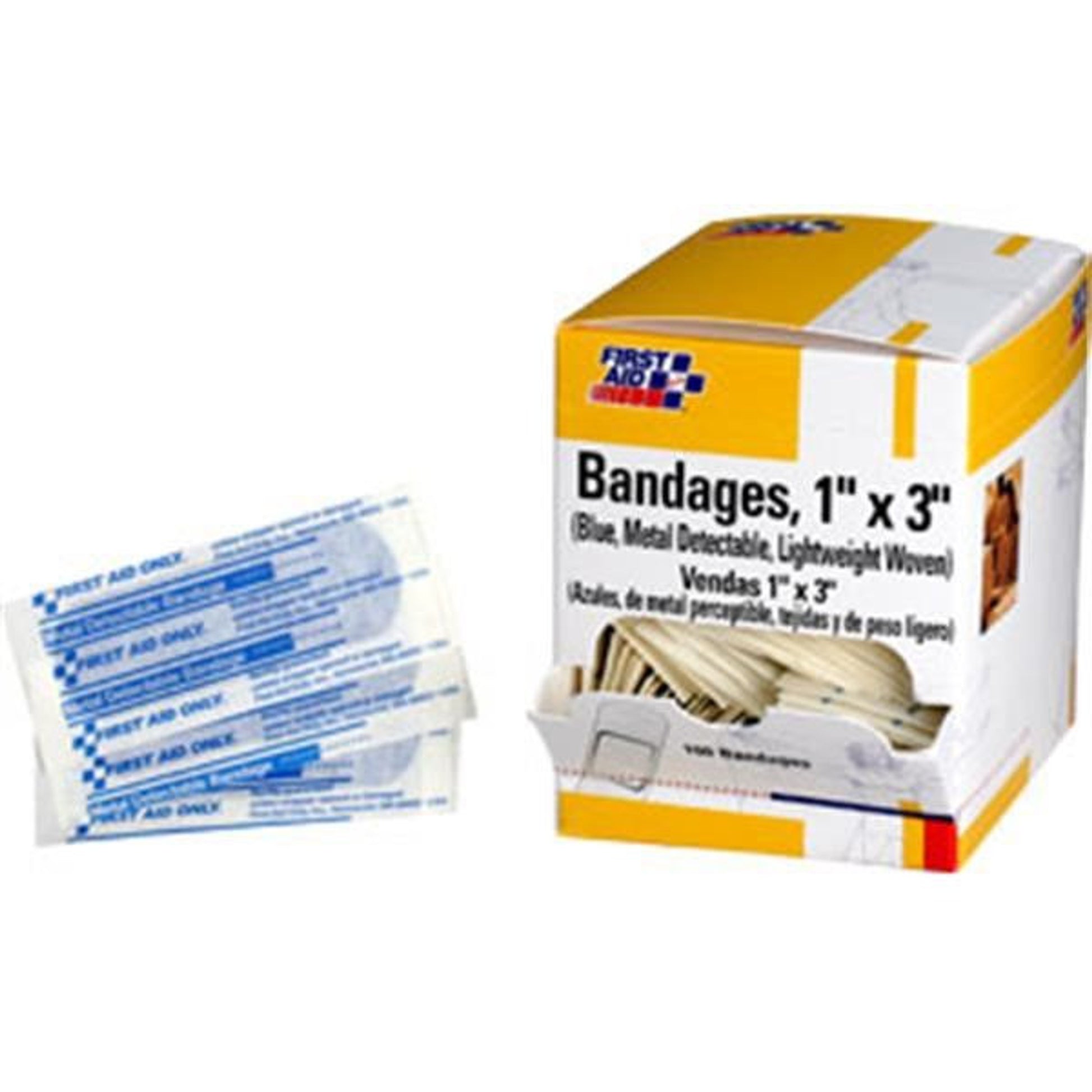 Metal Detectable Light Woven Knuckle Bandages, 1 1/2" x 3", 40/Box - G174