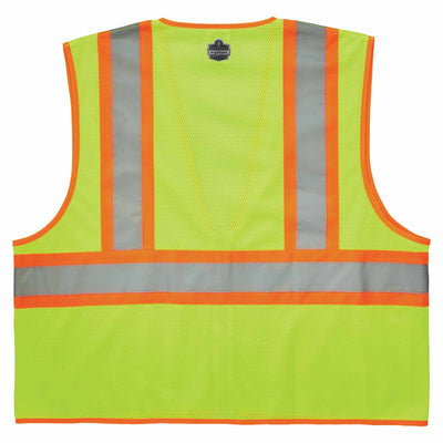 Ergodyne GloWear 8229Z Two-Tone Hi-Vis Safety Vest - Type R, Class 2, Zipper, Economy - Lime