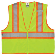 Ergodyne GloWear 8229Z Two-Tone Hi-Vis Safety Vest - Type R, Class 2, Zipper, Economy - Lime