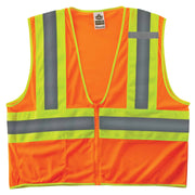 Ergodyne GloWear 8229Z Two-Tone Hi-Vis Safety Vest - Type R, Class 2, Zipper, Economy - Orange