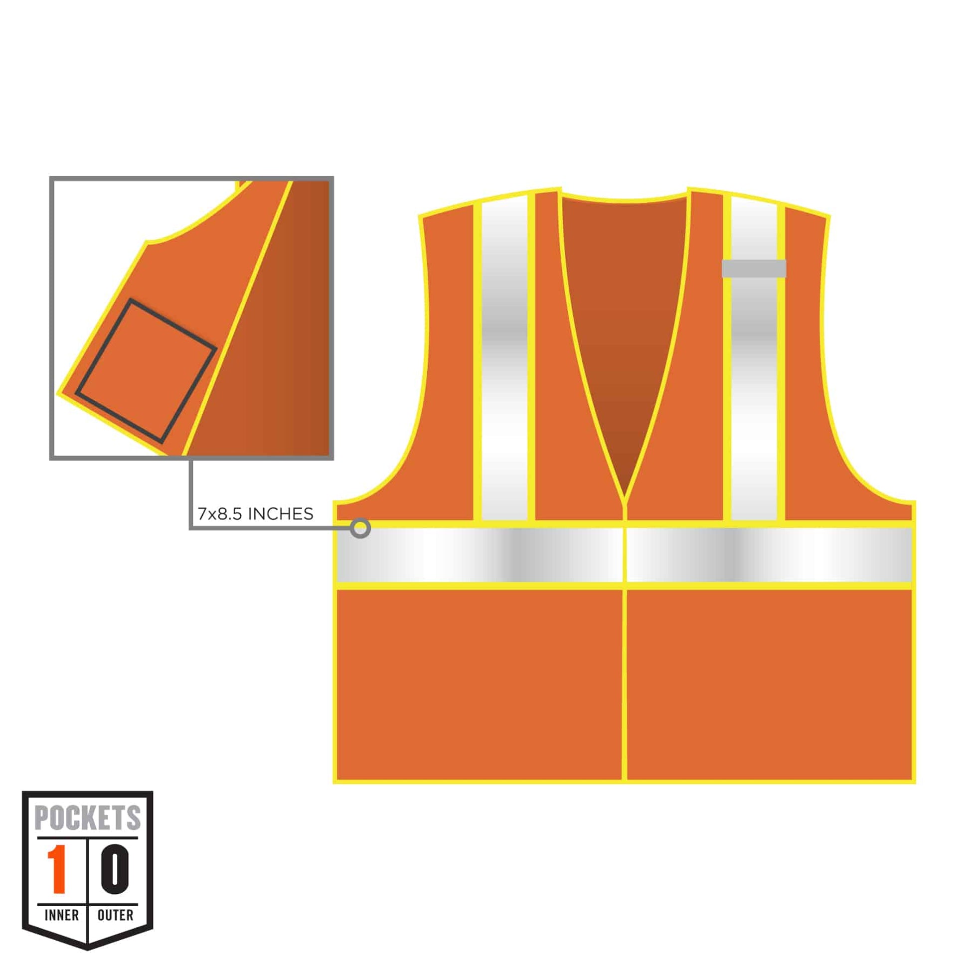 Ergodyne GloWear 8230Z Two-Tone Mesh Hi-Vis Safety Vest - Type R, Class 2, Zipper - Orange