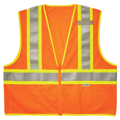 Ergodyne GloWear 8230Z Two-Tone Mesh Hi-Vis Safety Vest - Type R, Class 2, Zipper - Orange