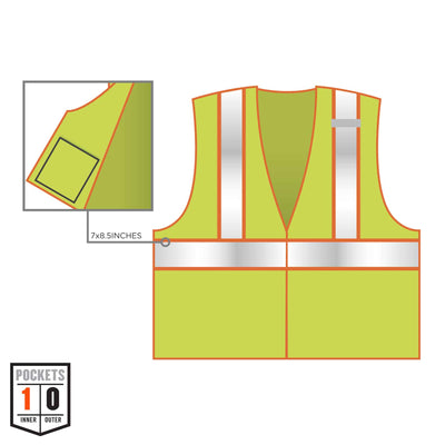 Ergodyne GloWear 8230Z Two-Tone Mesh Hi-Vis Safety Vest - Type R, Class 2, Zipper - Lime