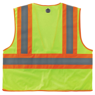 Ergodyne GloWear 8230Z Two-Tone Mesh Hi-Vis Safety Vest - Type R, Class 2, Zipper - Lime