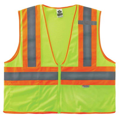 Ergodyne GloWear 8230Z Two-Tone Mesh Hi-Vis Safety Vest - Type R, Class 2, Zipper - Lime