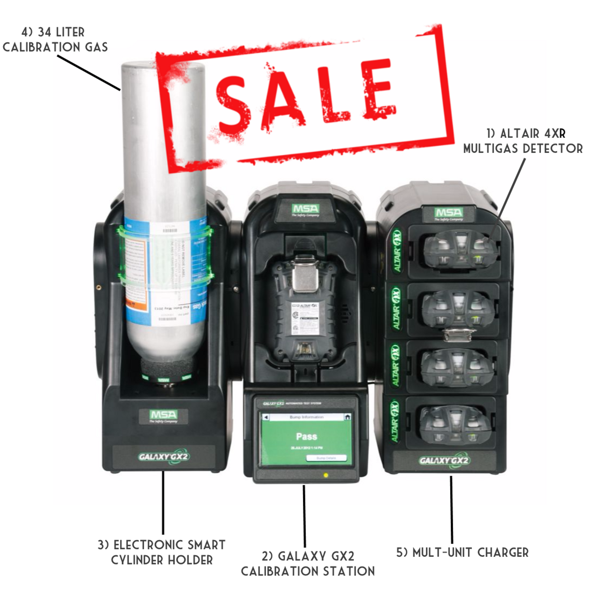 MSA ALTAIR 4XR Calibration Start Up Kit With Galaxy GX2 Station MSA ALTAIR 4XR Calibration Start Up Kit With Galaxy GX2 Station